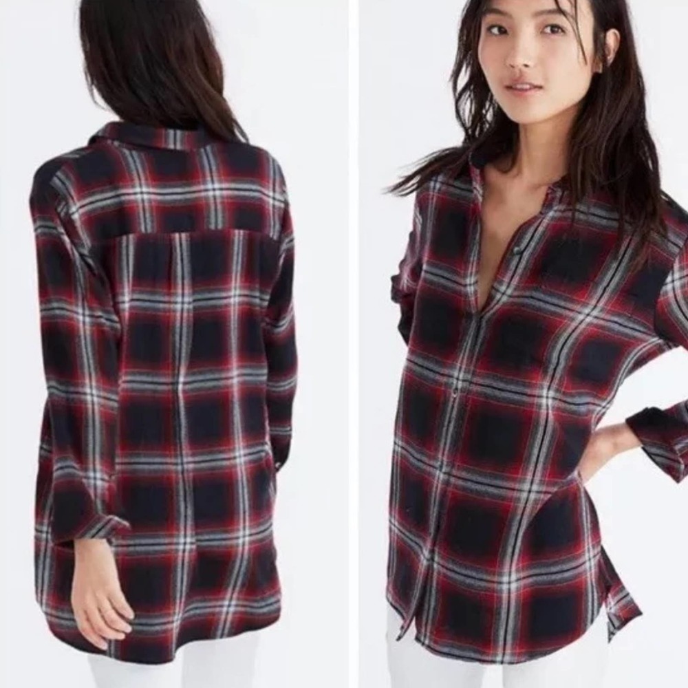 MADEWELL Classic Ex-Boyfriend Shirt in Plaid Small